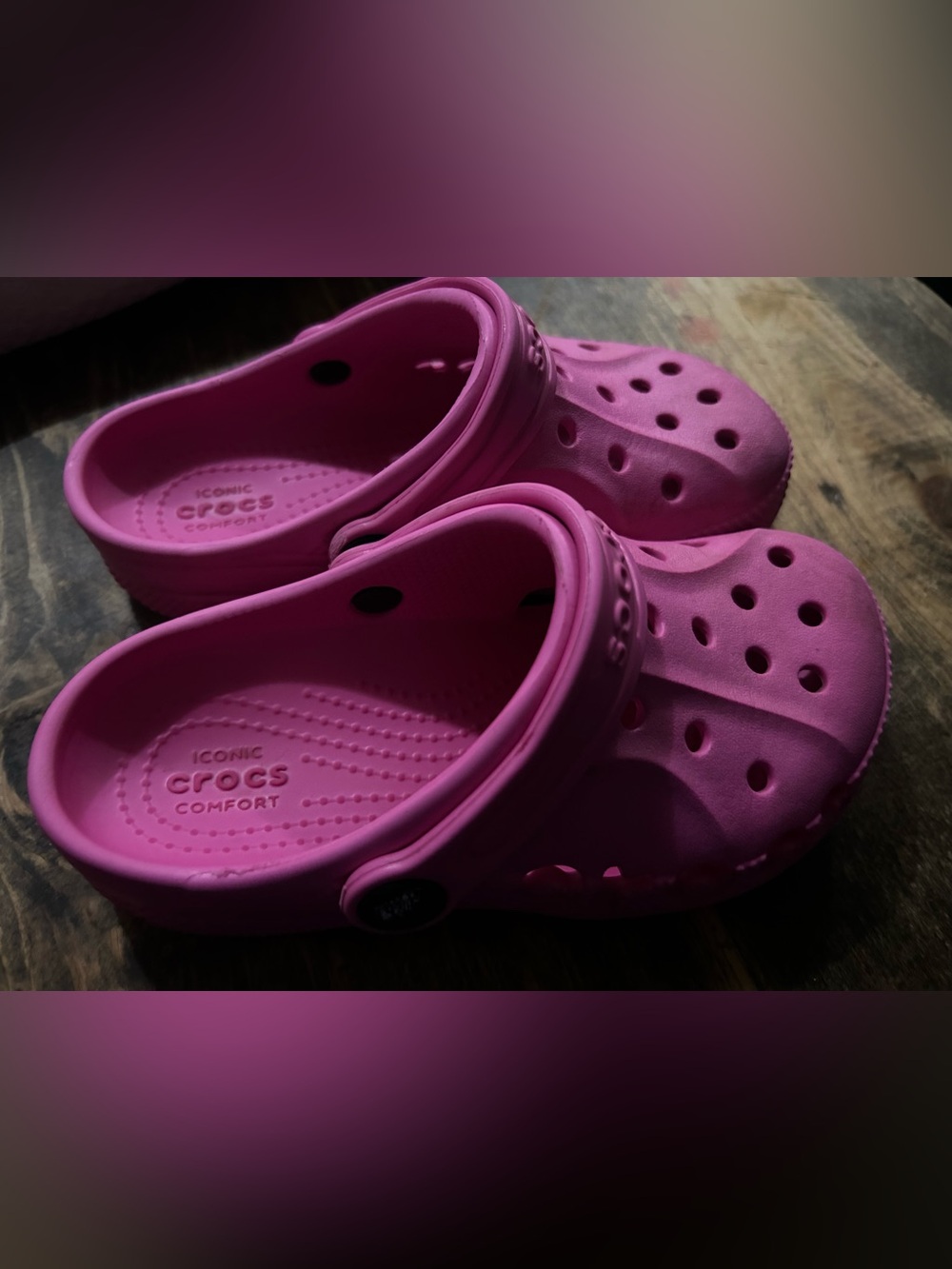 Crocs Size C10 Unisex Kids Magenta Baya Clogs